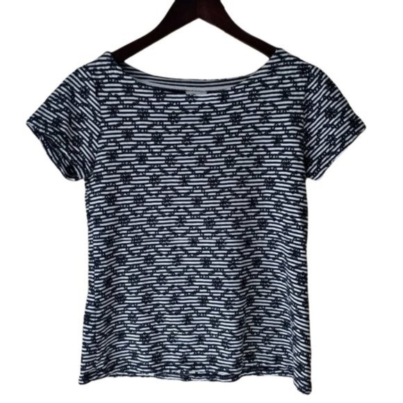 Anthropologie Postmark Bennett Eyelet Striped Top - Picture 2 of 9